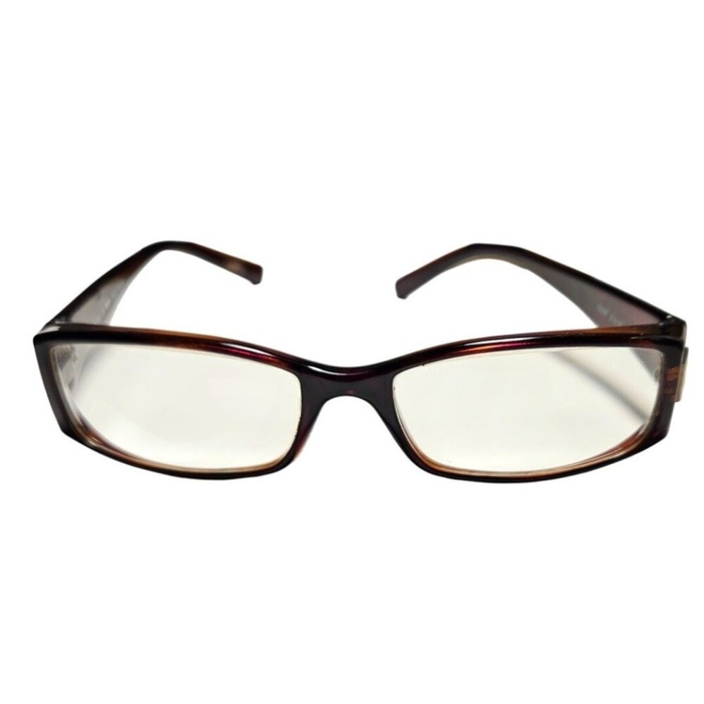Frames Only Fendi F625R 51-16 Burgundy Rectangular Eyeglasses Gold Rhinestones